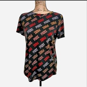 PINK Victoria's Secret Colored Logo Tee Washed Black Medium M